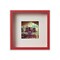 9 ¾x9 ¾" Red Frame with Acid-Free Mat & ALFTA Adhesive Hook – Deep Design for Hanging or Standing